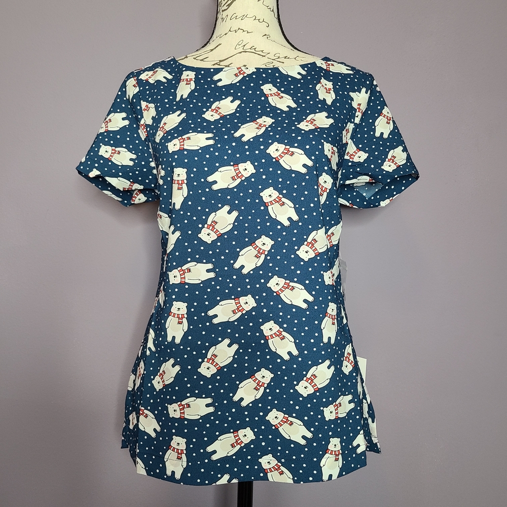 Modcloth Holiday Polar Bear Blouse